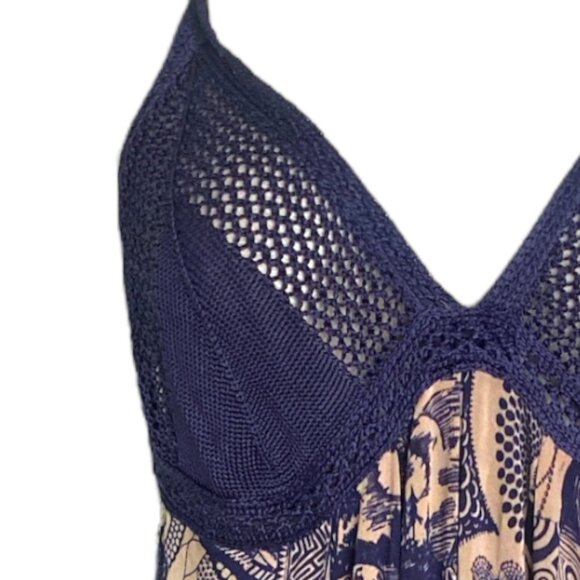 Jean Paul Gaultier Maille Femme Dress Crochet Tattoo Dress Size L Blue White JPG - Picture 4 of 14